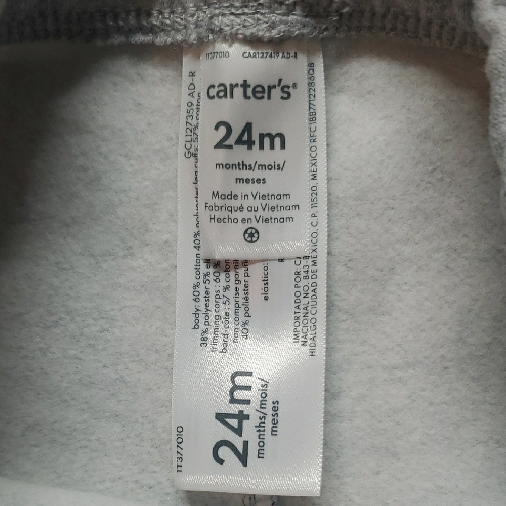 Carter's Gray Jogger Pants with Navy Dog Outline Size 24m - Picture 4 of 9